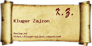 Kluger Zajzon névjegykártya
